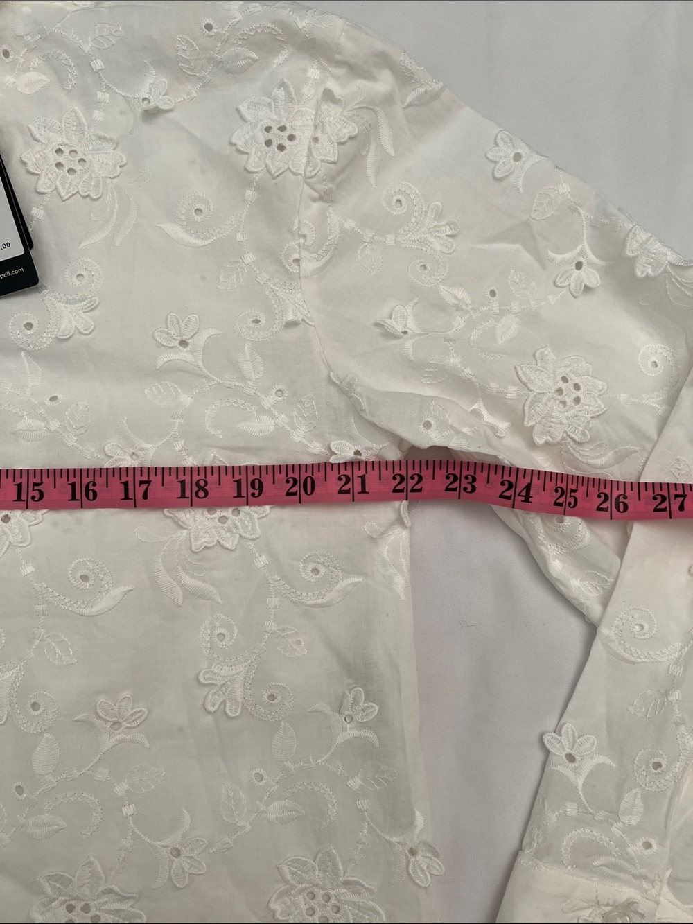 Adrianna Papell White Eyelet Embroidered Cotton Blouse M - Picture 13 of 16